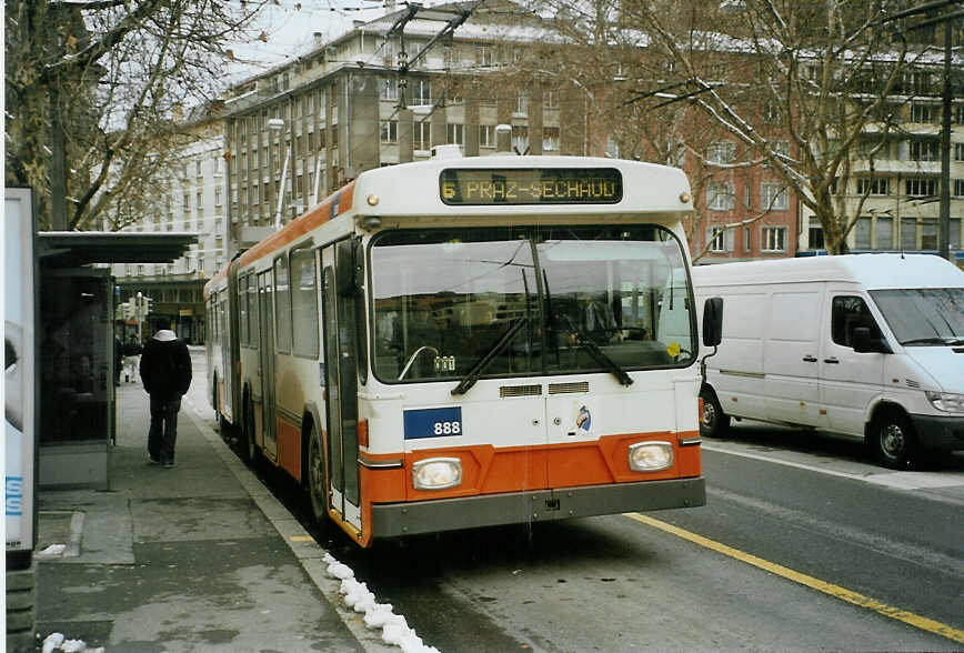 (083'719) - TL Lausanne - Nr. 888 - Saurer/Hess Gelenktrolleybus (ex TPG Gen�ve Nr. 659) am 6. M�rz 2006 in Lausanne, Tunnel