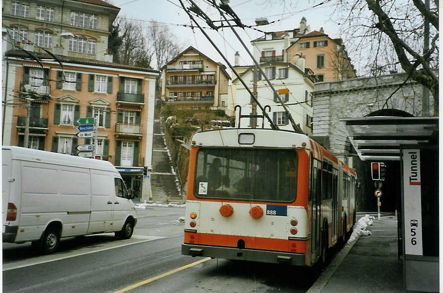 (083'720) - TL Lausanne - Nr. 888 - Saurer/Hess Gelenktrolleybus (ex TPG Gen�ve Nr. 659) am 6. M�rz 2006 in Lausanne, Tunnel