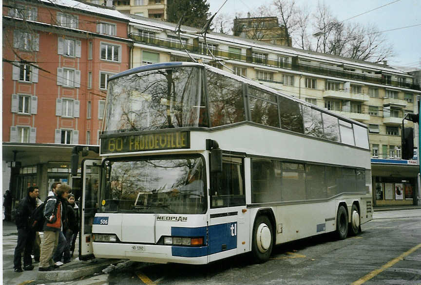 (083'721) - TL Lausanne - Nr. 506/VD 1392 - Neoplan am 6. M�rz 2006 in Lausanne, Tunnel