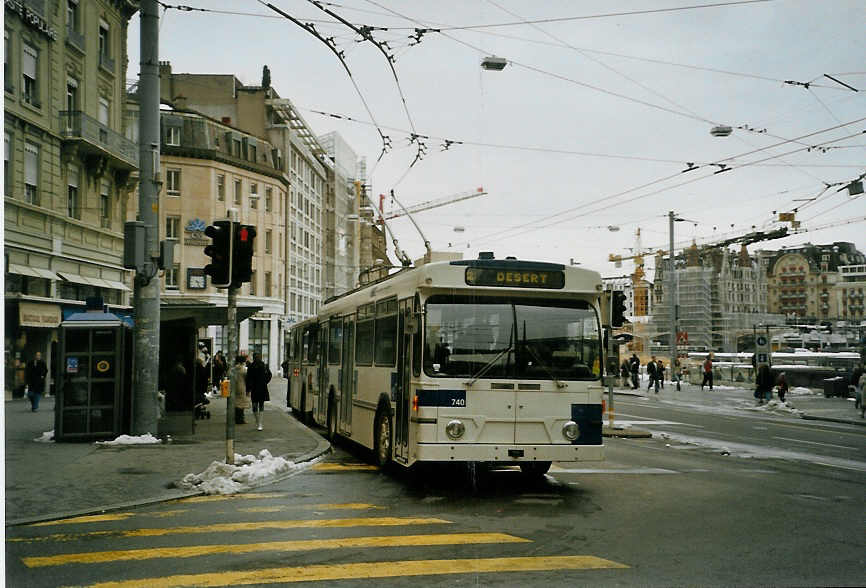 (083'722) - TL Lausanne - Nr. 740 - FBW/Hess Trolleybus am 6. M�rz 2006 in Lausanne, Bel-Air