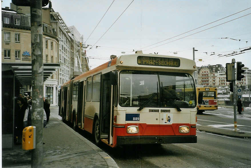 (083'728) - TL Lausanne - Nr. 889 - Saurer/Hess Gelenktrolleybus (ex TPG Gen�ve Nr. 660) am 6. M�rz 2006 in Lausanne, Bel-Air
