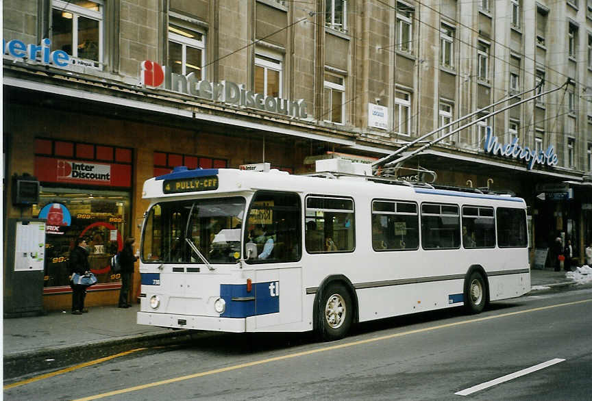 (083'733) - TL Lausanne - Nr. 738 - FBW/Hess Trolleybus am 6. M�rz 2006 in Lausanne, Bel-Air
