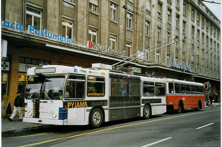 (083'802) - TL Lausanne - Nr. 728 - FBW/Hess Trolleybus am 6. M�rz 2006 in Lausanne, Bel-Air