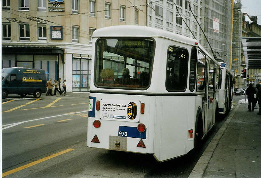 (083'817) - TL Lausanne - Nr. 970 - Rochat/Lauber Personenanh�nger am 6. M�rz 2006 in Lausanne, Bel-Air