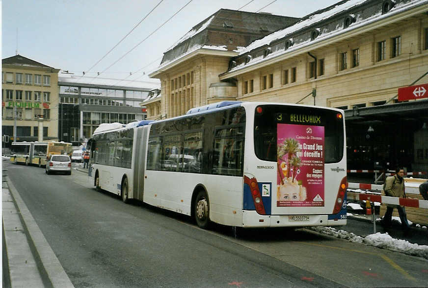 (083'823) - TL Lausanne - Nr. 563/VD 550'071 - Van Hool am 6. M�rz 2006 beim Bahnhof Lausanne