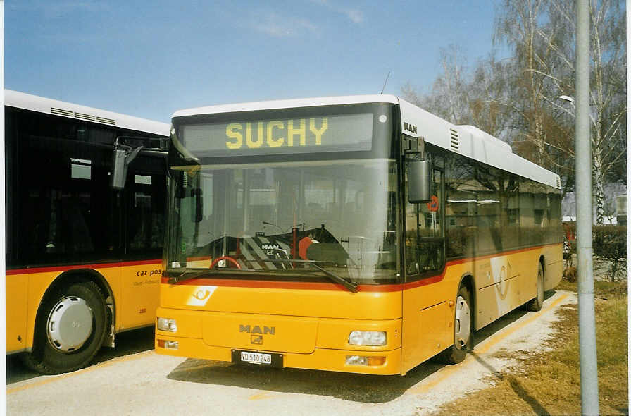 (083'925) - CarPostal Vaud-Fribourg - VD 510'248 - MAN (ex P 25'586) am 19. M�rz 2006 in Yverdon, Garage