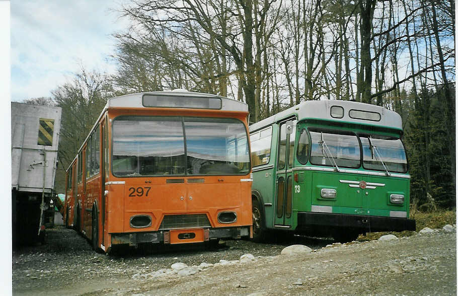 (084'130) - SVB Bern (RWB) - Nr. 297 - FBW/Hess (ex TPG Gen�ve Nr. 114) am 2. April 2006 in Oberburg, Ziegelgut