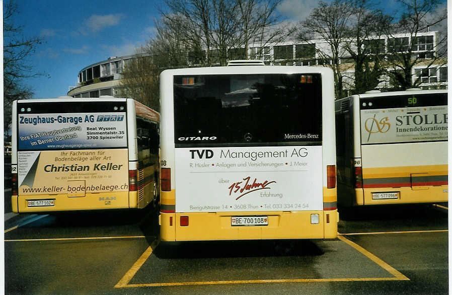 (084'136) - STI Thun - Nr. 108/BE 700'108 - Mercedes am 3. April 2006 bei der Schiffl�ndte Thun