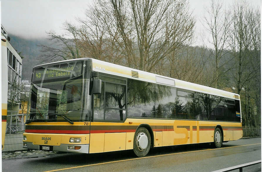(084'212) - STI Thun - Nr. 78/BE 265'478 - MAN am 9. April 2006 bei der Schiffl�ndte Thun