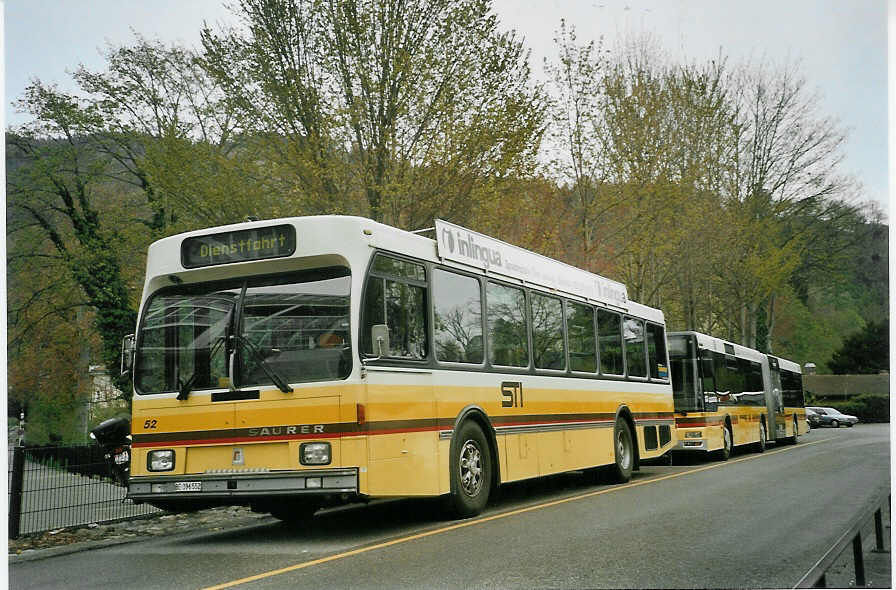 (084'315) - STI Thun - Nr. 52/BE 396'552 - Saurer/R&J am 25. April 2006 bei der Schiffl�ndte Thun