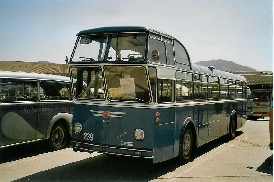 (086'418) - VBZ Z�rich - Nr. 239/ZH 131'239 - FBW/T�scher Hochlenker (ex Kamm, Schlieren; ex VBZ Z�rich Nr. 239; ex VBZ Z�rich Nr. 219) am 18. Juni 2006 in Hinwil, AMP