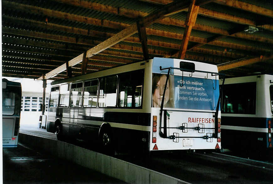 (086'728) - ZVB Zug - Nr. 405/ZG 82'545 - Lanz+Marti/Hess Personenanh�nger (ex Nr. 105) am 18. Juni 2006 in Zug, Garage 