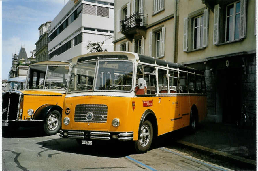 (086'833) - Streiff, Gelterkiden - AG 306'557 - Saurer/Gangloff (ex Oldie-Tours Z�risee, Wollerau; ex OTAG, Wald; ex Leibundgut, Obergoldbach; ex Krebs, Belpberg) am 25. Juni 2006 in Bern, Museum f�r Kommunikation