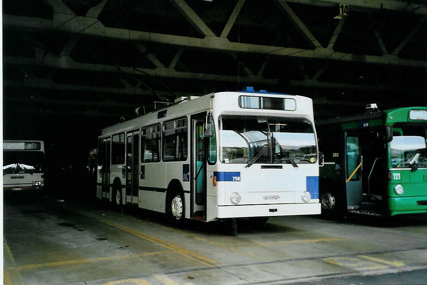 (087'718) - TL Lausanne - Nr. 758 - NAW/Lauber Trolleybus am 26. Juli 2006 in Lausanne, D�p�t Borde