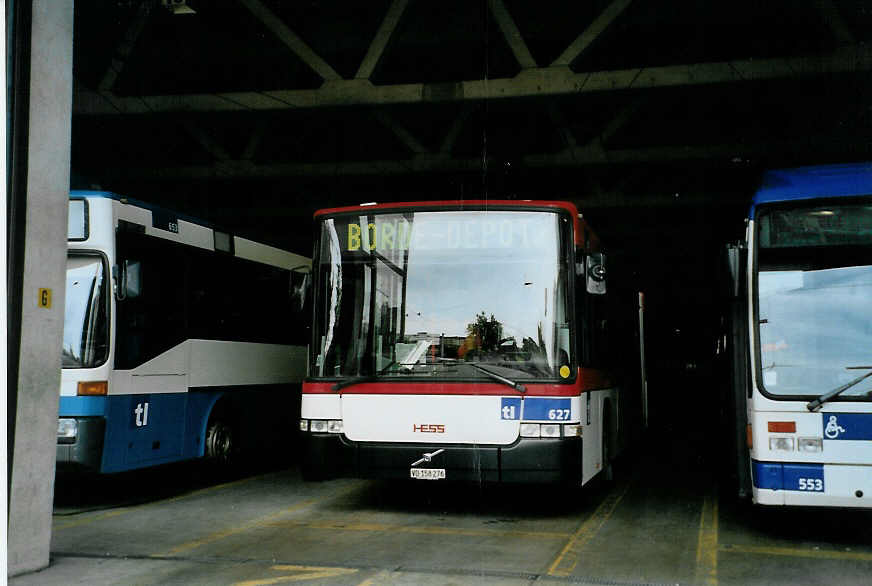 (087'721) - TL Lausanne (Hess, Bellach) - Nr. 627/VD 158'276 - Volvo/Hess am 26. Juli 2006 in Lausanne, D�p�t Borde