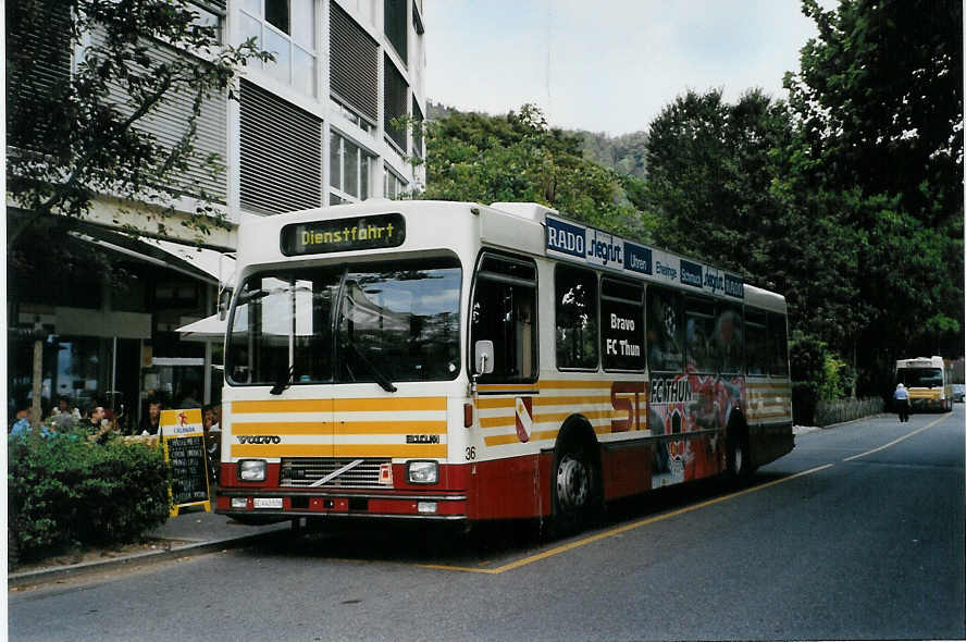 (089'726) - STI Thun - Nr. 36/BE 443'836 - Volvo/R&J (ex SAT Thun Nr. 36) am 16. September 2006 bei der Schiffl�ndte Thun