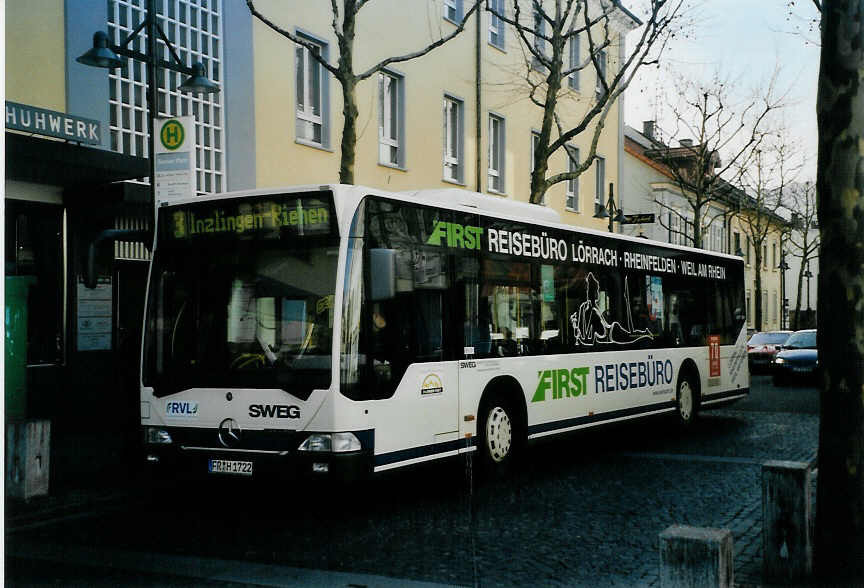 (091'819) - SWEG Lahr - FR-H 1722 - Mercedes am 3. Februar 2007 in L�rrach, Senserplatz