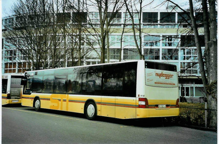 (092'407) - STI Thun - Nr. 114/BE 700'114 - MAN am 2. M�rz 2007 bei der Schiffl�ndte Thun