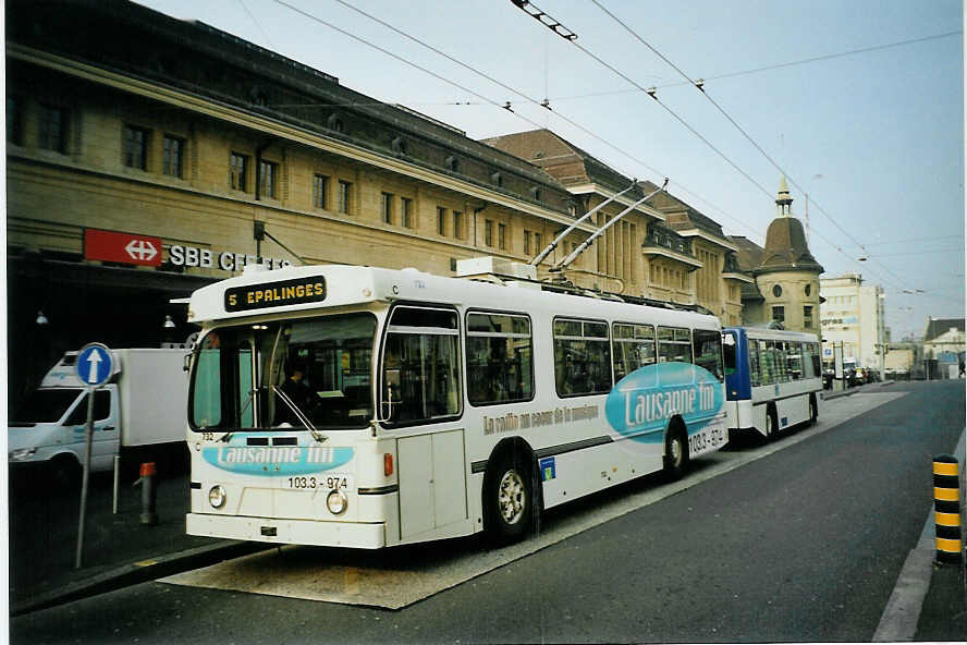 (092'525) - TL Lausanne - Nr. 732 - FBW/Hess Trolleybus am 17. M�rz 2007 beim Bahnhof Lausanne