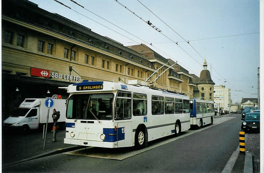(092'531) - TL Lausanne - Nr. 749 - FBW/Hess Trolleybus am 17. M�rz 2007 beim Bahnhof Lausanne