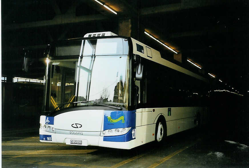 (092'925) - TL Lausanne - Nr. 165/VD 452'612 - Solaris am 17. M�rz 2007 in Lausanne, D�p�t Borde