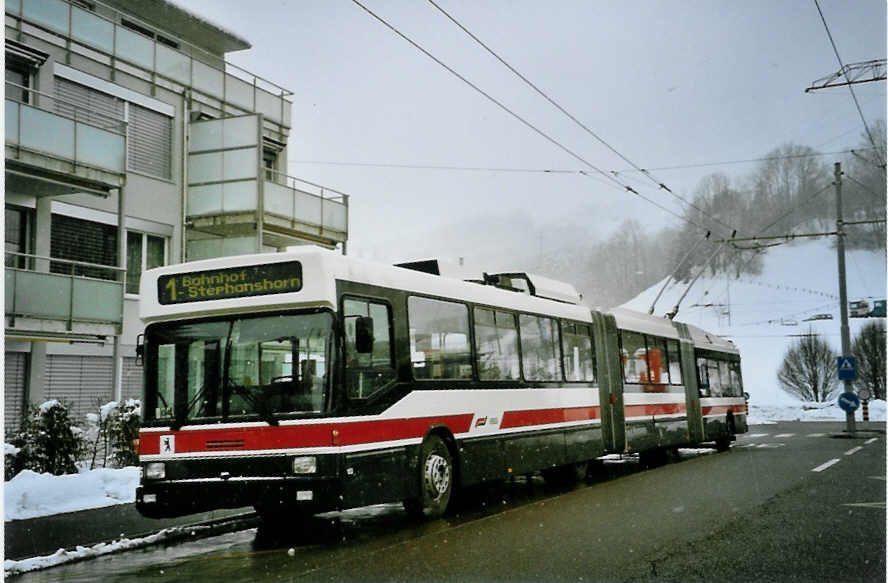 (093'112) - VBSG St. Gallen - Nr. 155 - NAW/Hess Doppelgelenktrolleybus am 22. M�rz 2007 in St. Gallen, Winkeln