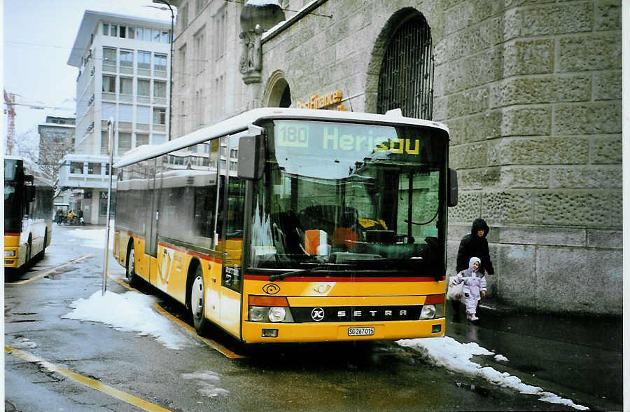 (093'117) - Casutt, Gossau - SG 267'015 - Setra (ex PostAuto St. Gallen-Appenzell; ex P 25'851) am 22. M�rz 2007 beim Bahnhof St. Gallen