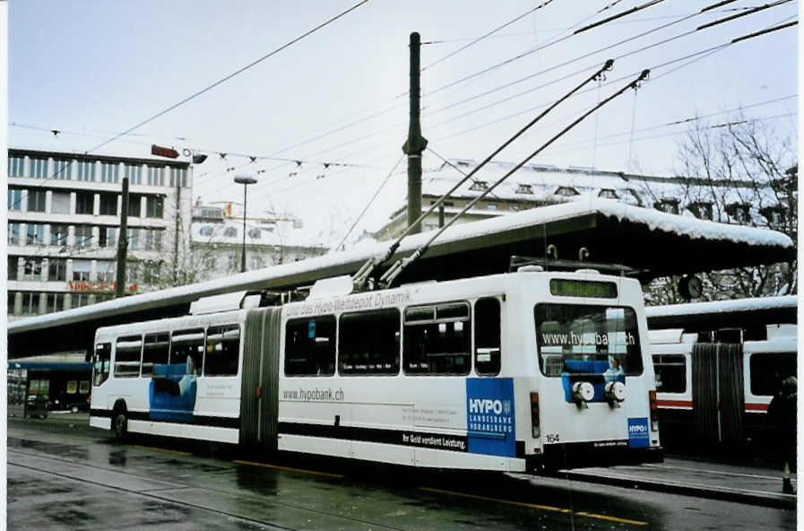 (093'123) - VBSG St. Gallen - Nr. 164 - NAW/Hess Gelenktrolleybus am 22. M�rz 2007 beim Bahnhof St. Gallen