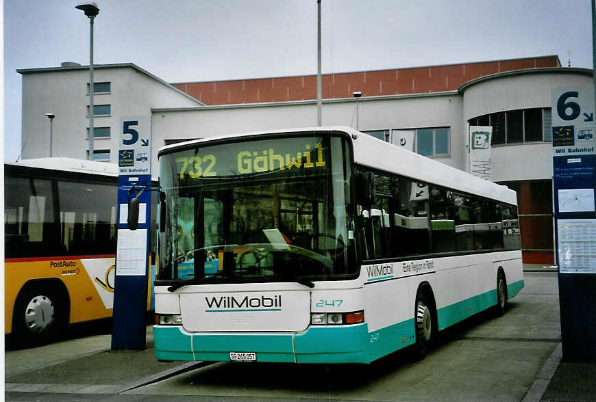 (093'125) - WilMobil, Wil - Nr. 247/SG 265'057 - Volvo/Hess (ex BOS Wil Nr. 5; ex BHW Wil Nr. 5) am 22. M�rz 2007 beim Bahnhof Wil