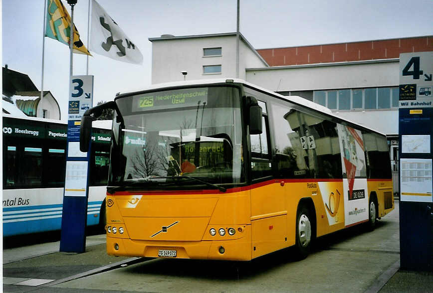 (093'129) - Schmidt, Jonschwil - TG 149'072 - Volvo (ex Buner&Schmidt, Jonschwil) am 22. M�rz 2007 beim Bahnhof Wil
