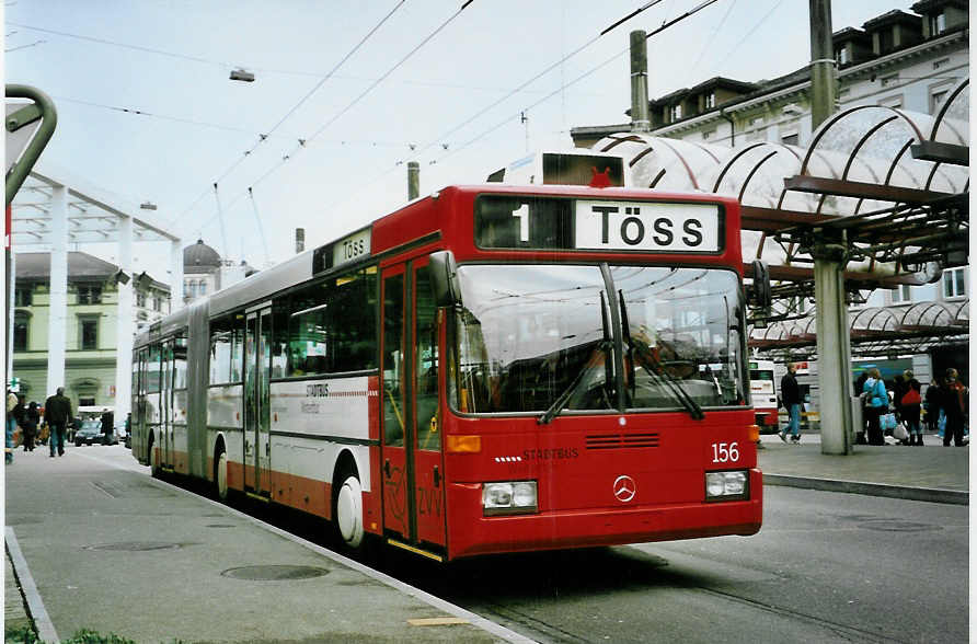 (093'211) - SW Winterthur - Nr. 156 - Mercedes Gelenktrolleybus am 22. M�rz 2007 beim Hauptbahnhof Winterthur