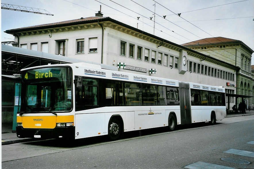 (093'224) - VBSH Schaffhausen - Nr. 9/SH 38'009 - Volvo/Hess am 22. M�rz 2007 beim Bahnhof Schaffhausen
