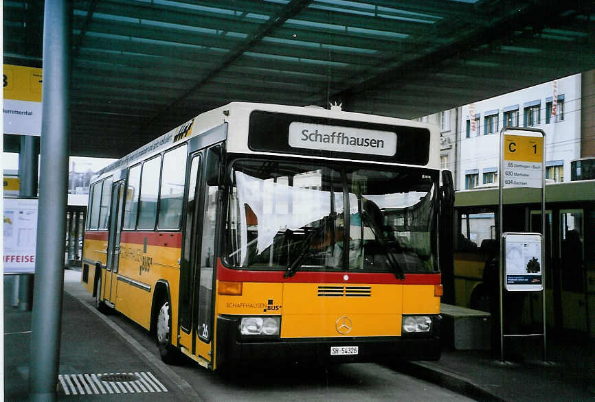 (093'232) - SB Schaffhausen - Nr. 26/SH 54'326 - Mercedes/Hess (ex Rattin, Schaffhausen Nr. 26) am 22. M�rz 2007 beim Bahnhof Schaffhausen