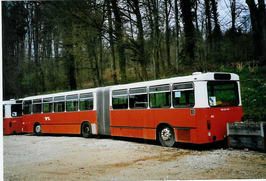 (093'425) - TL Lausanne - Nr. 465 - MAN am 25. M�rz 2007 in Safnern, BTR