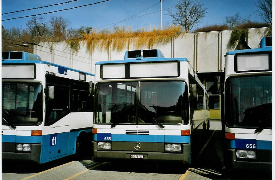 (093'612) - TL Lausanne - Nr. 655/VD 278'727 - Mercedes (ex VBZ Z�rich Nr. 581) am 7. April 2007 in Lausanne, D�p�t Borde