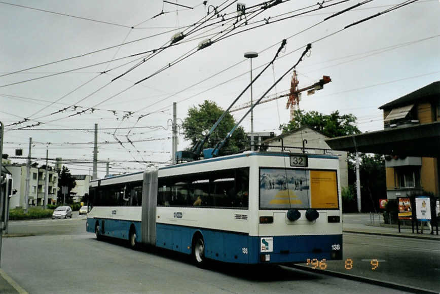 (094'711) - VBZ Z�rich - Nr. 138 - Mercedes Gelenktrolleybus am 26. Mai 2007 in Z�rich, Bucheggplatz