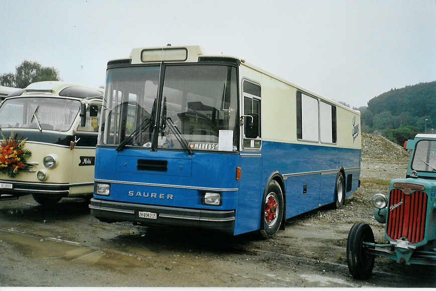(095'005) - Hauser, W�denswil - ZH 203'215 - Saurer/R&J (ex Bucher, Gr�t; ex P 25'648) am 2. Juni 2007 in Thayngen, Saurertreffen