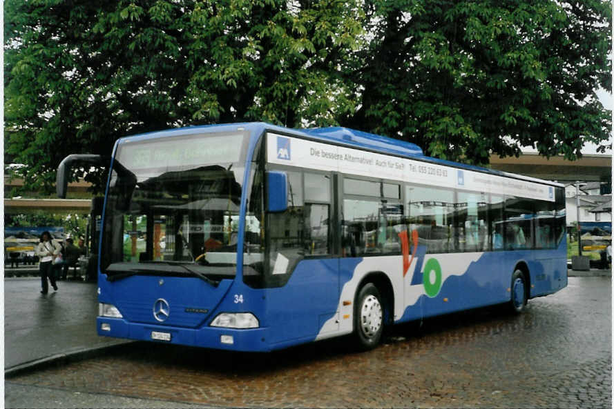 (095'135) - VZO Gr�ningen - Nr. 34/ZH 124'134 - Mercedes am 2. Juni 2007 beim Bahnhof Wetzikon