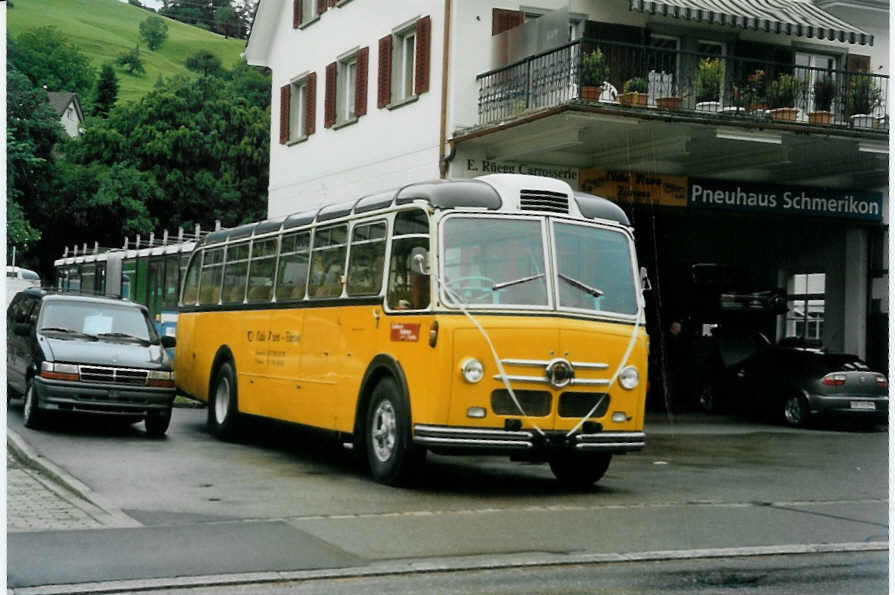 (095'208) - Oldie-Tours Z�risee, Wollerau - Nr. 21 - Saurer/Saurer (ex Marchetti, Airolo; ex P 24'119) am 2. Juni 2007 in Schmerikon, Garage