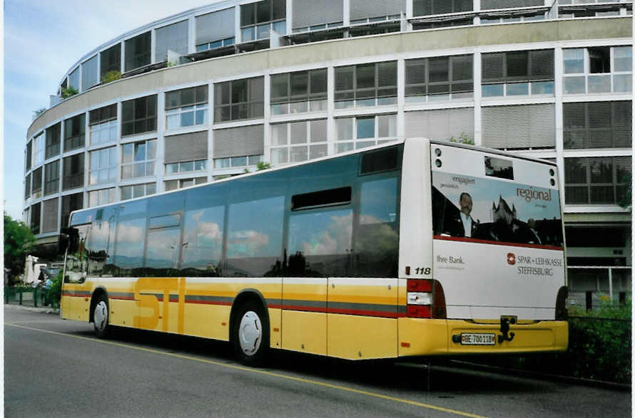 (095'420) - STI Thun - Nr. 118/BE 700'118 - MAN am 9. Juni 2007 bei der Schiffl�ndte Thun