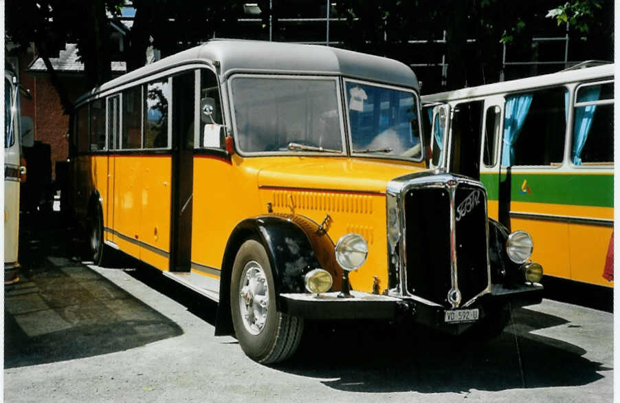 (095'602) - Gremlich, Givrins - VD 592 U - FBW/T�scher (ex Bezinge, Givrins; ex P 24'576) am 23. Juni 2007 in Aigle, Saurertreffen