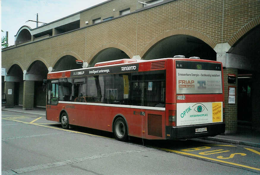 (096'331) - Bernmobil, Bern - Nr. 402/BE 612'402 - MAN/G�ppel am 17. Juli 2007 beim Bahnhof M�nsingen