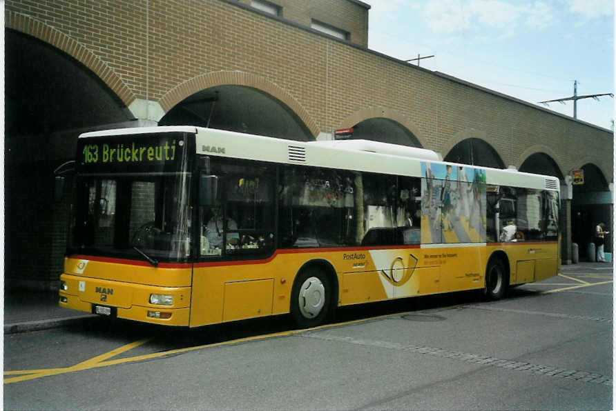 (096'332) - Lengacher, M�nsingen - Nr. 1/BE 555'399 - MAN am 17. Juli 2007 beim Bahnhof M�nsingen
