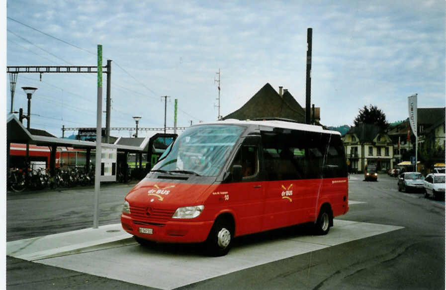 (096'636) - Busland, Burgdorf - Nr. 33/BE 567'513 - Mercedes/Auw�rter (ex AAGK Koppigen Nr. 13) am 23. Juli 2007 beim Bahnhof Langnau