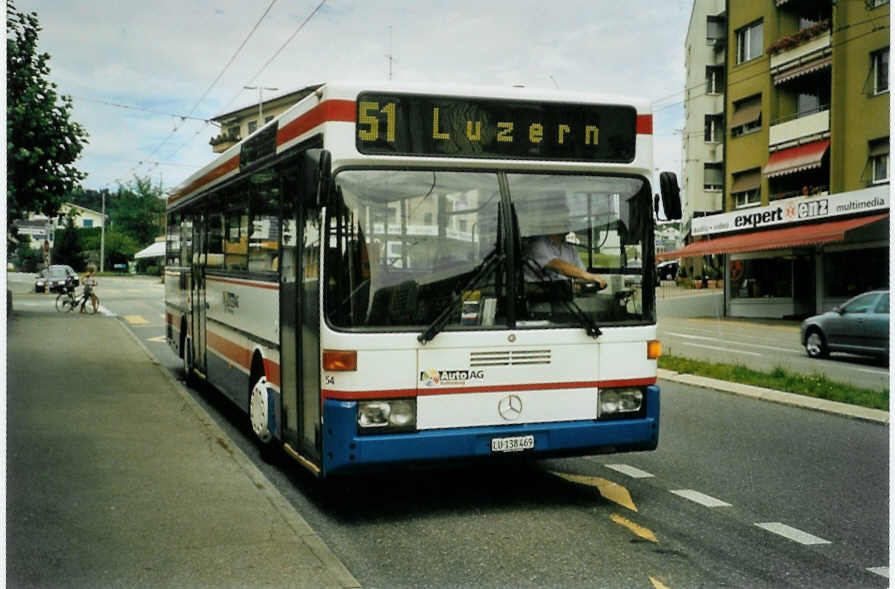 (096'734) - AAGR Rothenburg - Nr. 54/LU 138'469 - Mercedes (ex AAGL Liestal Nr. 62) am 23. Juli 2007 in Emmenbr�cke, Sprengi