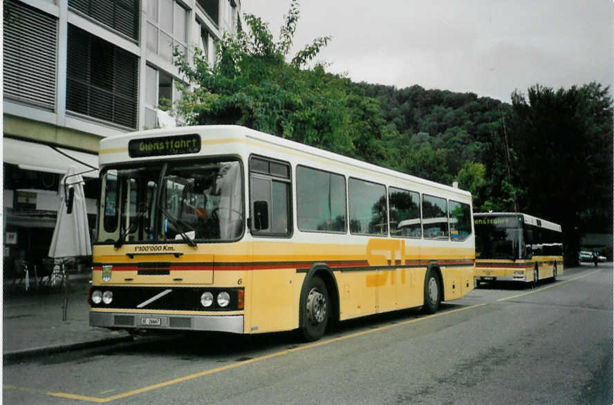 (097'115) - STI Thun - Nr. 6/BE 26'667 - Volvo/FHS (ex TSG Blumenstein Nr. 6) am 8. August 2007 bei der Schiffl�ndte Thun