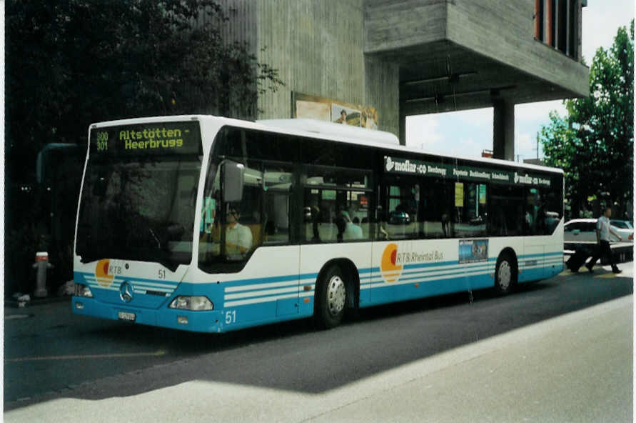(097'227) - RTB Altst�tten - Nr. 51/SG 129'044 - Mercedes am 18. August 2007 beim Bahnhof Buchs