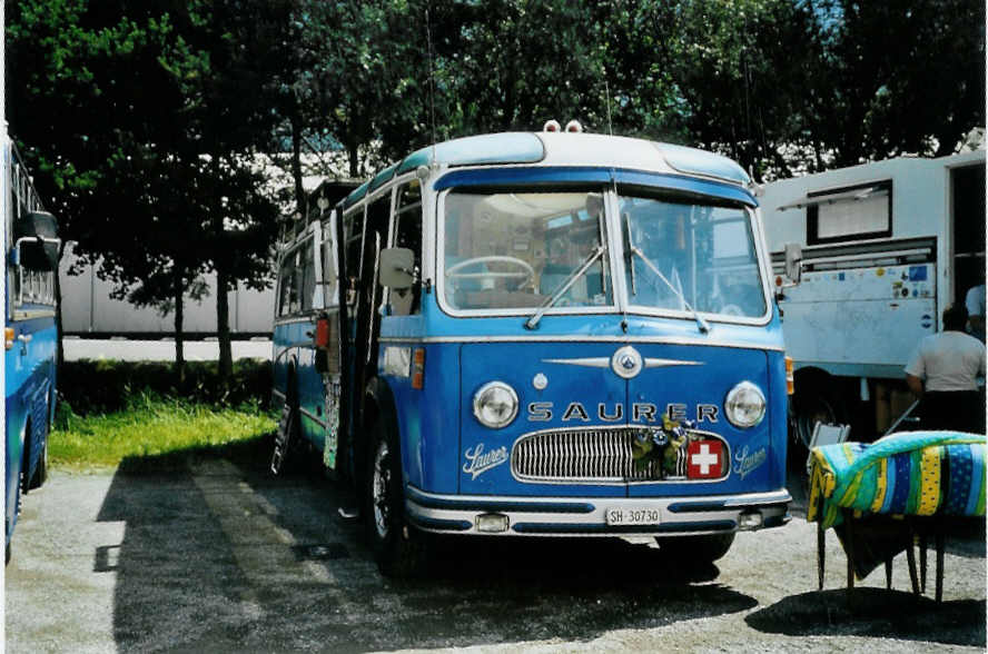 (097'318) - Aus der Schweiz: Bolliger, Stetten - SH 30'730 - Saurer/R&J (ex Sol�r+Fontana, Ilanz Nr. 8) am 18. August 2007 in Schaan, Wohnbustreffen