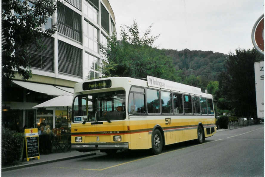 (098'219) - STI Thun - Nr. 52/BE 396'552 - Saurer/R&J am 31. August 2007 bei der Schiffl�ndte Thun