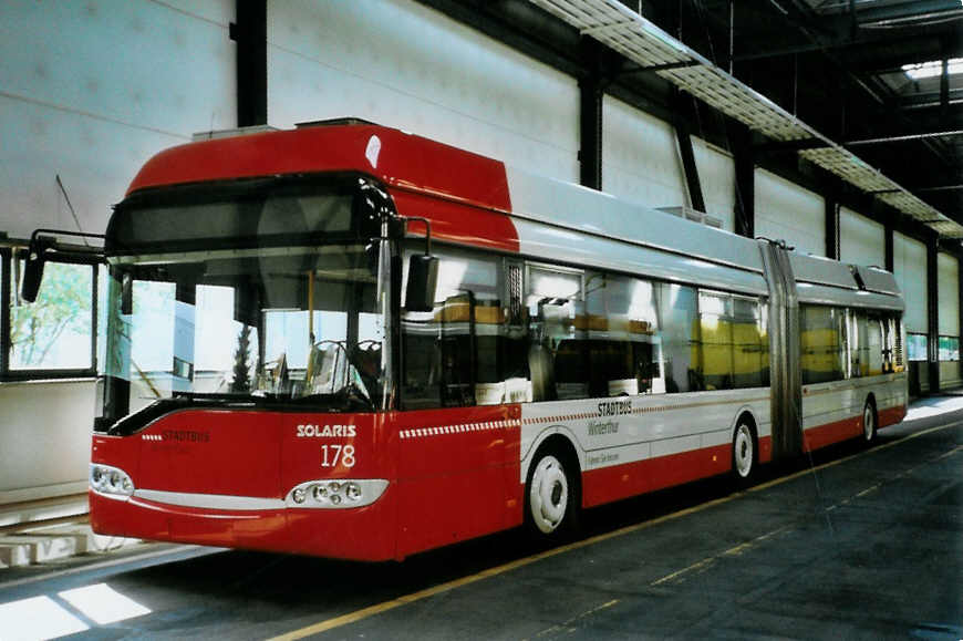(098'533) - SW Winterthur - Nr. 178 - Solaris Gelenktrolleybus am 15. September 2007 in Winterthur, Depot Gr�zefeld